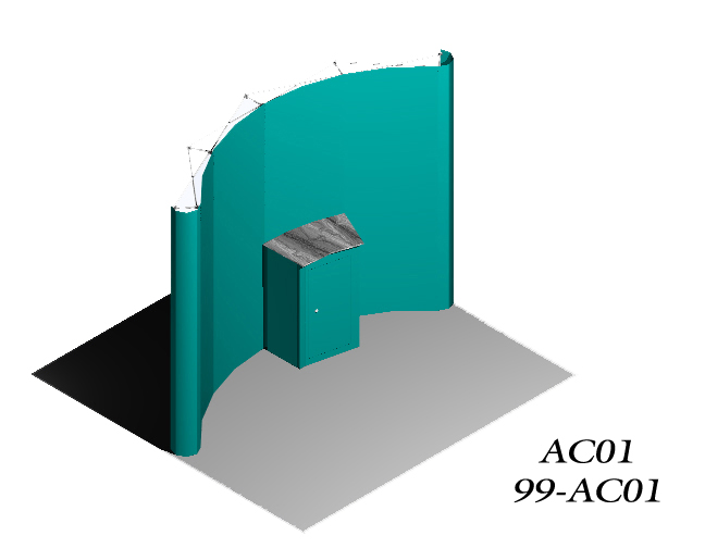 1 Piece Arc Alcove Counter Display