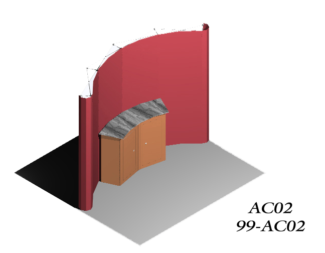 2 Piece Arc Alcove Counter Display
