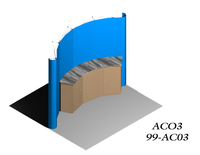 3 Piece Arc Alcove Counter Display