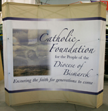 Catholic 3x3 Arc Fabric Pop up Display with Endcaps